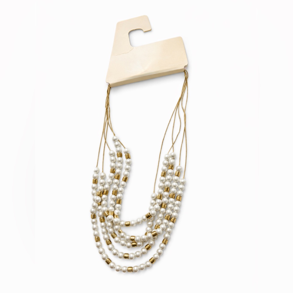 Elegant Pearl and Gold Necklace A New Day necklace multi strand fashion jewelry